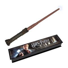 The Noble Collection Harry Potter Illuminating Wand lights up on command for magical ambience.