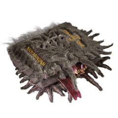 The Noble Collection Monster Book of Monsters plush front view, ideal for shelf display.