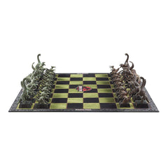 The Noble Collection Jurassic Park chess set carries an officially licensed design for collectors.