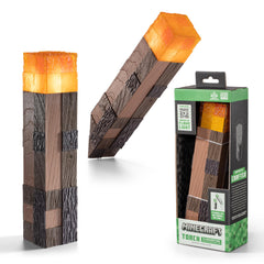The Noble Collection Minecraft Torch Illuminating Collector front view for stylish display and ambient lighting.