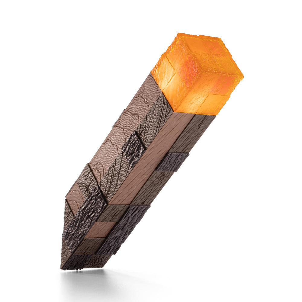 The Noble Collection Minecraft Torch Illuminating Collector side view highlights compact, mountable design.