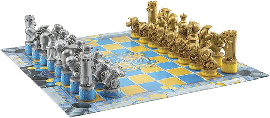 The Noble Collection Minions Chess Set board view highlights a bold, colorful playing surface.