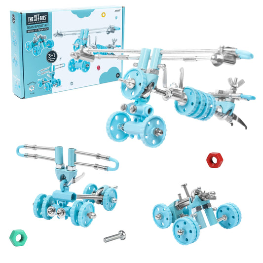 The OFFBITS AirBit airplane-assembly promotes hands-on STEM learning for kids and grown-ups.
