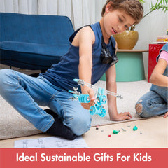 The OFFBITS AirBit manual-dexterity activity improves fine motor skills during building.