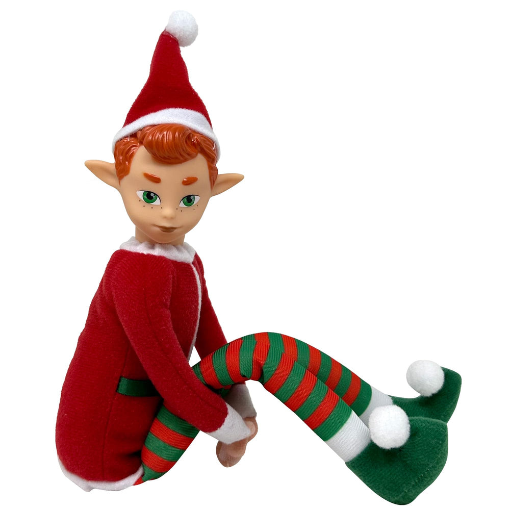 The Original Elf 12-inch plush doll on a shelf adds festive charm for the holidays.