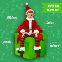 The Original Elf dressed elf doll with detailed costume for holiday ambiance.
