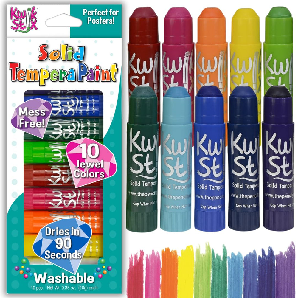 The Pencil Grip Kwik Stix jewel tones pack offers vivid quick-dry colors for kids' art.