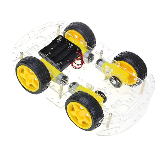 The Perseids DIY robot chassis top view showing compact size and expansion potential.