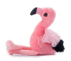 The Petting Zoo Flamingo Plush close-up of beak highlights soft details.