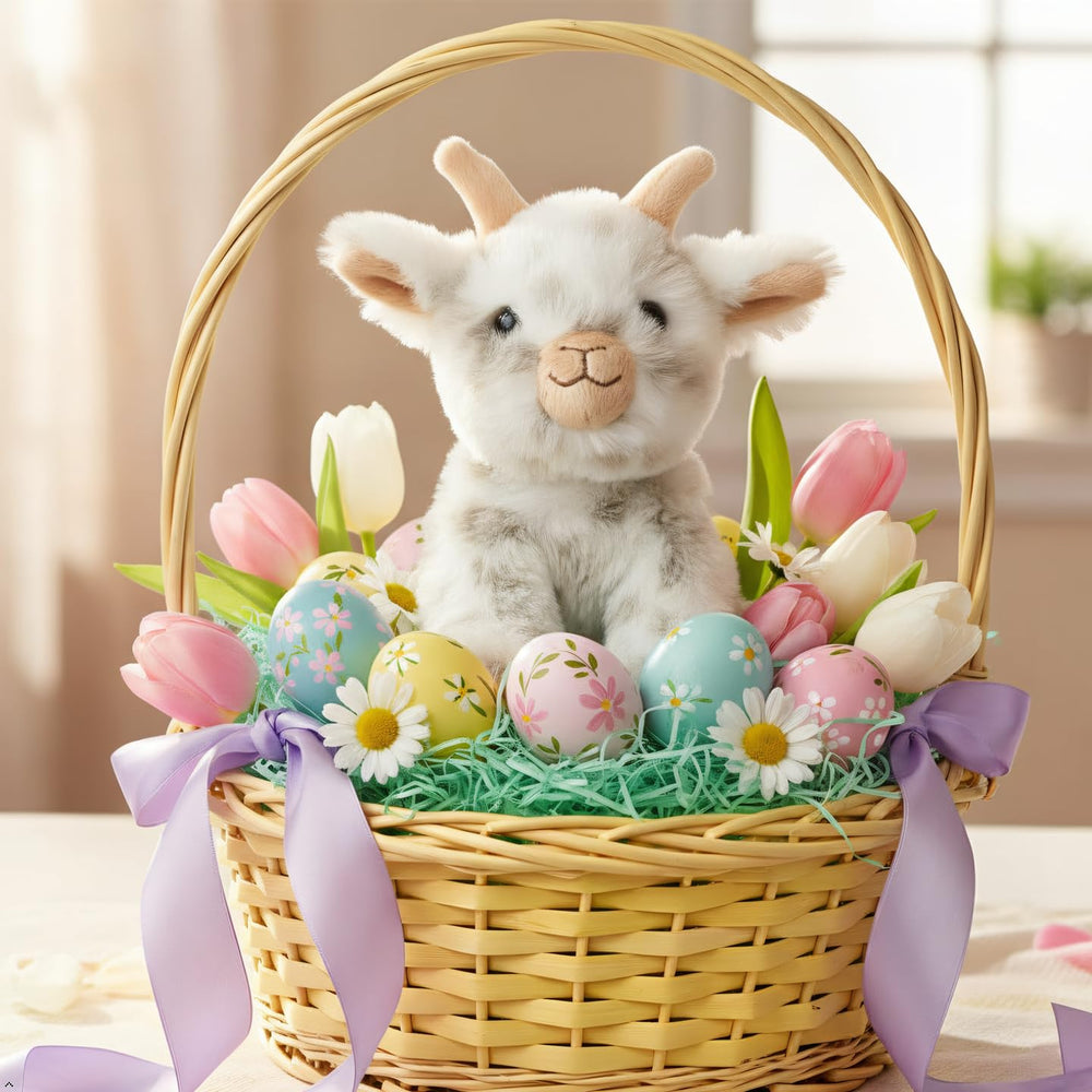 The Petting Zoo 6 inch goat plush is travel-friendly for on-the-go fun