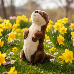 The Petting Zoo River Otter plush in a sitting pose for safe play