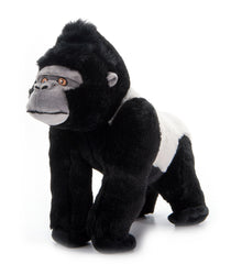 The Petting Zoo silverback gorilla plush face shows lifelike details for imaginative play