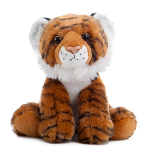 The Petting Zoo tiger plush toy with soft fur, ideal for imaginative safari play.