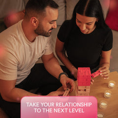 The Sensual Lab 54 Pink Blocks game-night setup with durable UV-printed blocks.