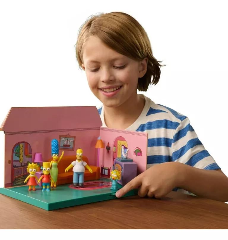 The Simpsons diorama living room playset display area supports easy collection display.