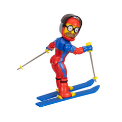 The Simpsons SS Flanders figure with ski poles for dynamic winter play and display
