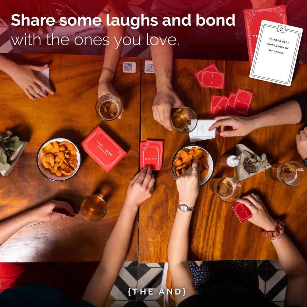 Friends laugh while playing The Skin Deep Amusing Edition prompts