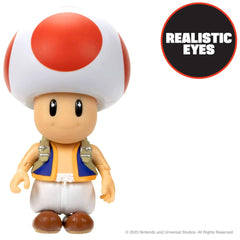 The Super Mario Bros. Movie Toad detailed shiny eyes enhance display appeal