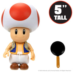 The Super Mario Bros. Movie Toad figure with 9-point articulation for dynamic poses