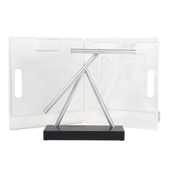 The Swinging Sticks battery access emphasizes easy desktop setup.