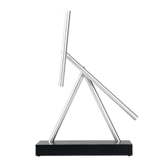 The Swinging Sticks desktop kinetic sculpture front view, a captivating desk centerpiece.