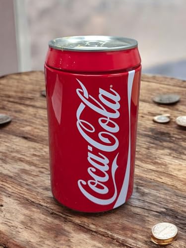 Coca Cola Can Bank by The Tin Box Company, accessible removable lid enables easy deposits.