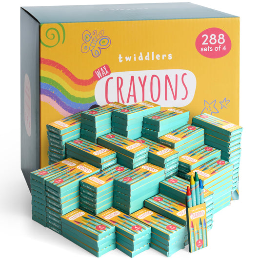 THE TWIDDLERS 288-box value pack crayon display for classrooms
