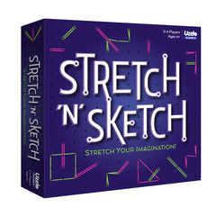 The Uzzle Stretch & Sketch cover shows prompts beside the peg board