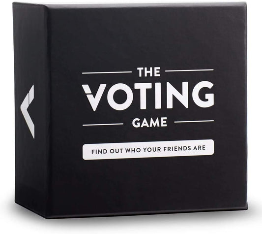 The Voting Game pack shot, an ideal icebreaker for lively gatherings.