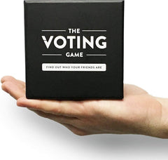 The Voting Game party night setup in a cozy living room.