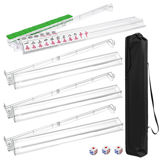 TheClouds mahjong rack with pushers demonstrates durable, portable design.