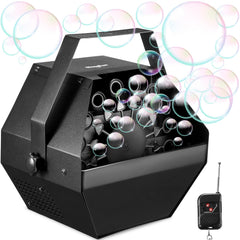 Theefun Bubble Machine front view showing a durable metal body ready for events