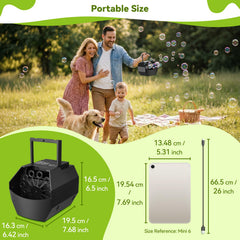 Theefun Bubble Machine supports multiple power options for indoor or outdoor setups.