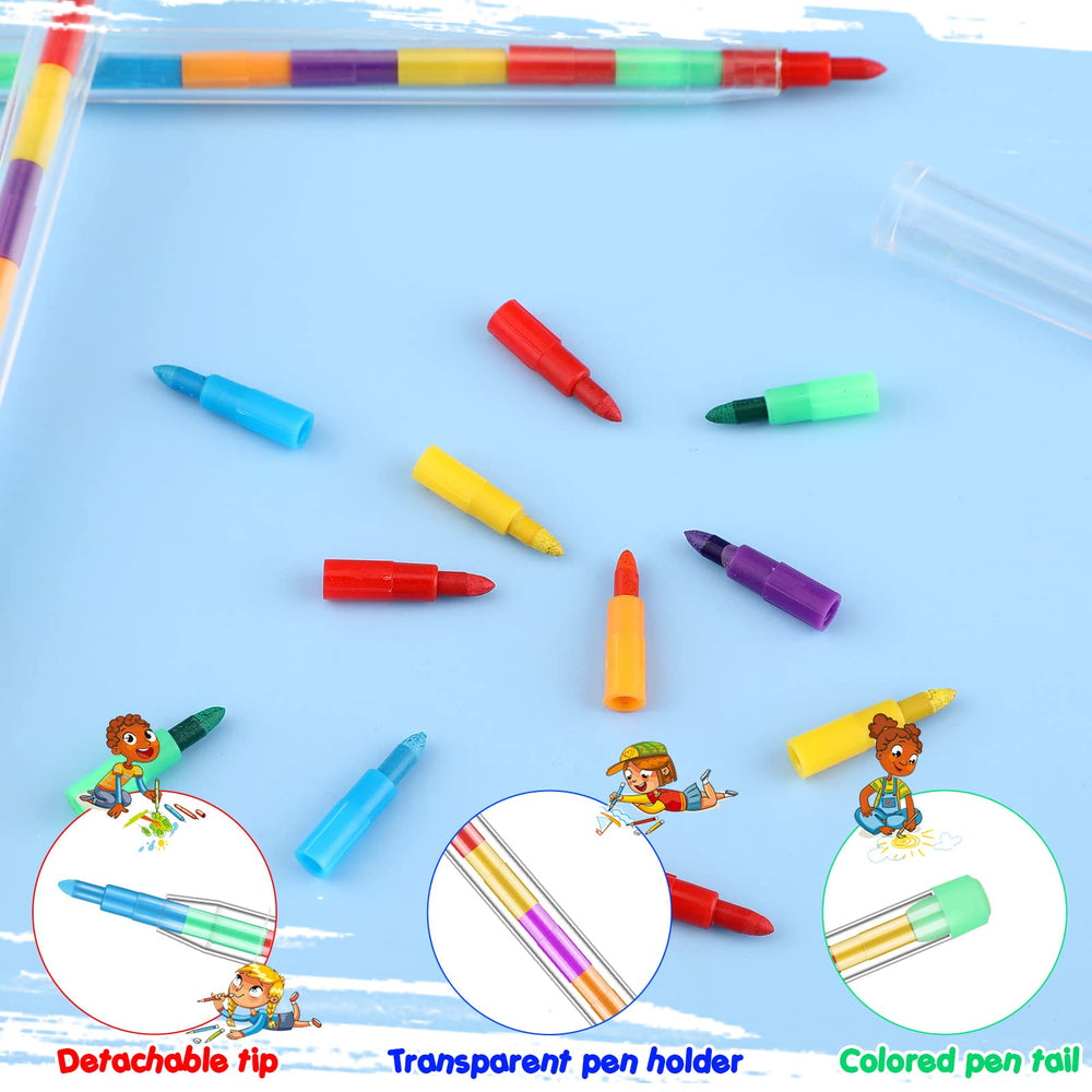 Thenshop rainbow color crayons set showing numerous color options for kids