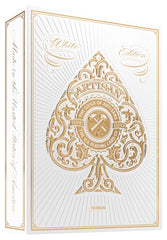 theory11 Artisan Playing Cards White Edition pack cover highlights premium styling for collectors