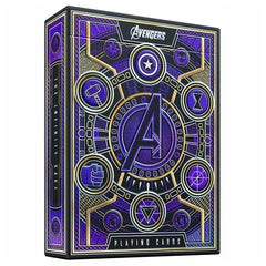 theory11 Avengers Purple Edition deck front packaging with iridescent purple foil and gold embossing.