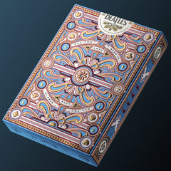 theory11 Beatles blue deck back design showcases intricate artwork