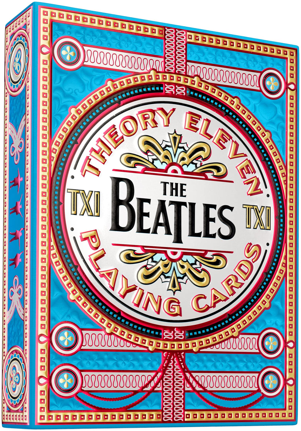 theory11 Beatles blue deck box front with vibrant collector-ready packaging