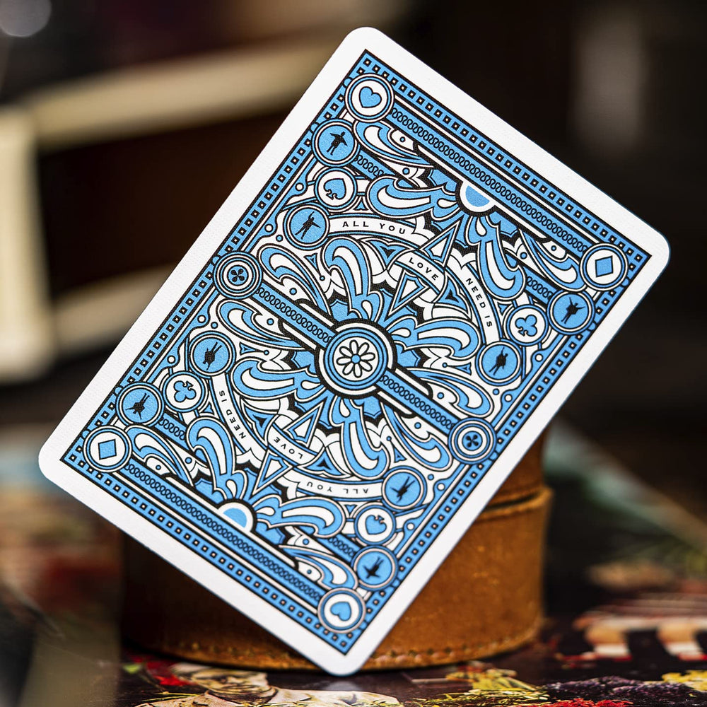 theory11 Beatles blue deck Sgt. Pepper-inspired styling details
