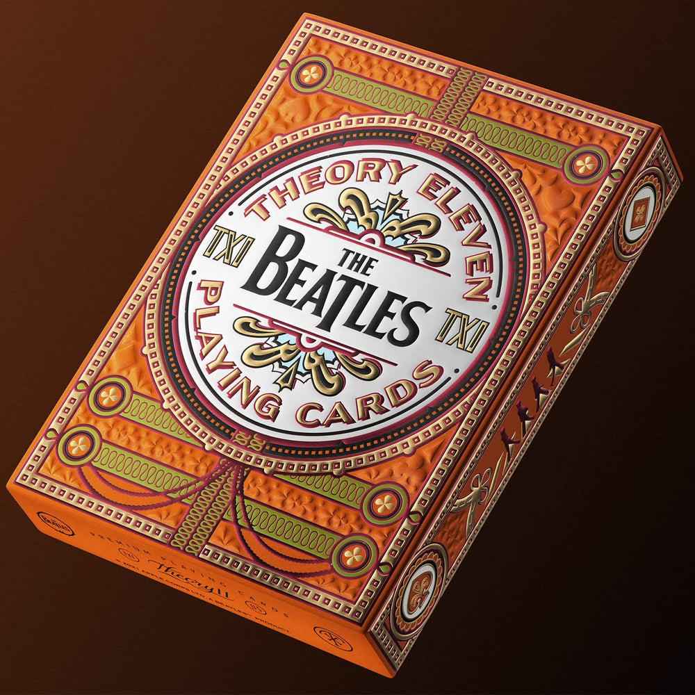 theory11 Beatles orange deck box back reveals iconic artwork for collectors