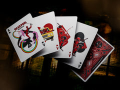 Theory11 Deadpool Premium Playing Cards Vanessa and Blind Al invite fan interest.