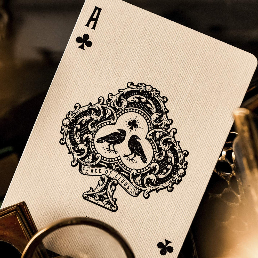 theory11 Derren Brown playing cards back design features elegant symmetry for card handling.