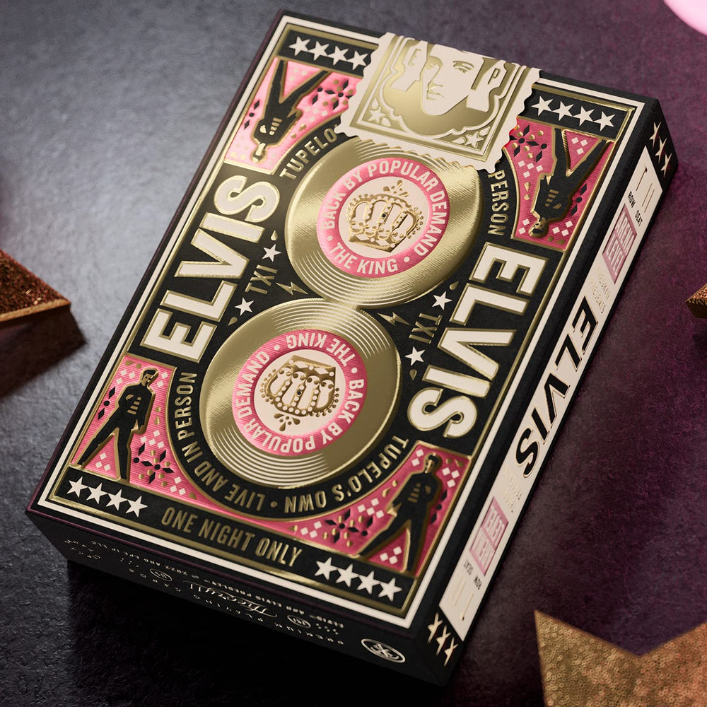 Theory11 Elvis Playing Cards custom card faces showcase original Elvis-inspired artwork.