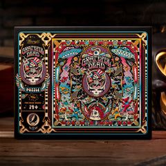 theory11 Grateful Dead Puzzle pieces closeup displays colorful bits to spark engaging assembly