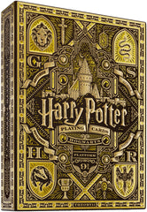 Theory11 Harry Potter playing cards deck front view in yellow Hufflepuff edition, for display and play