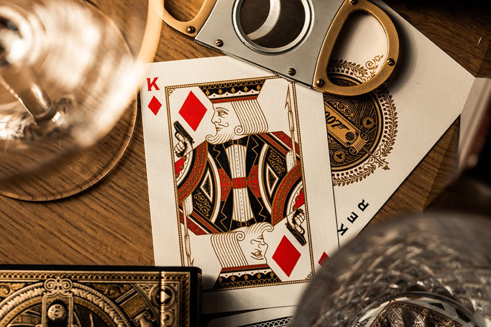Custom artwork inspired by iconic Bond films offers fresh, collectible deck aesthetics.
