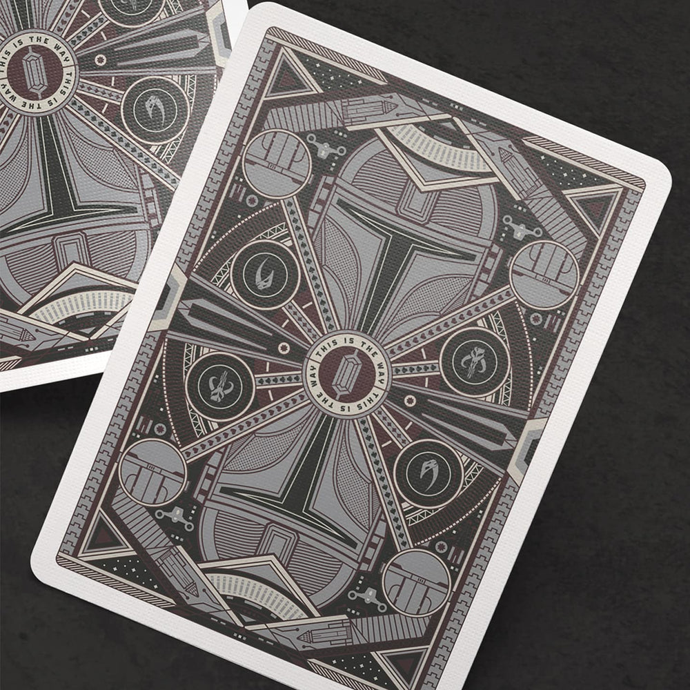 theory11 Mandalorian playing cards back design captures iconic moments for immersive play