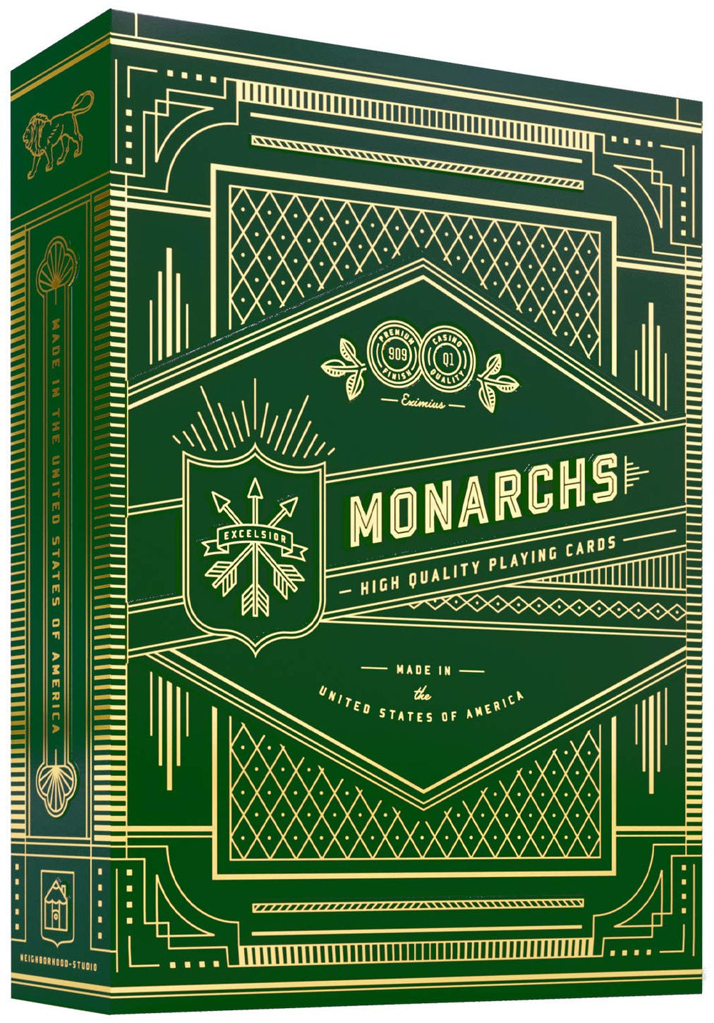 theory11 Monarch Green box showcases premium packaging and collectible appeal.