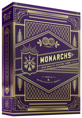 theory11 Monarchs Purple deck on a table for premium play and striking color.