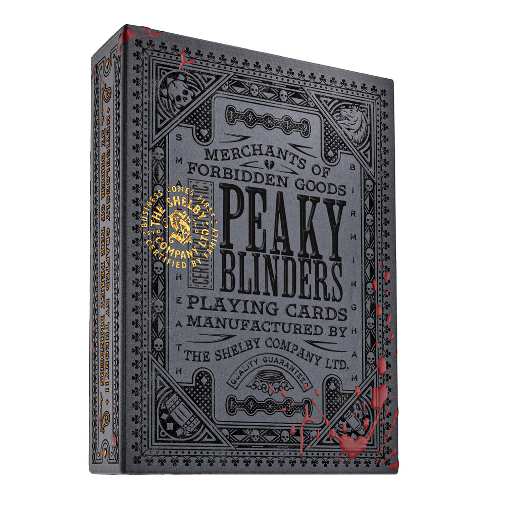 Theory11 Peaky Blinders deck with embossed foil for premium tactile feel.